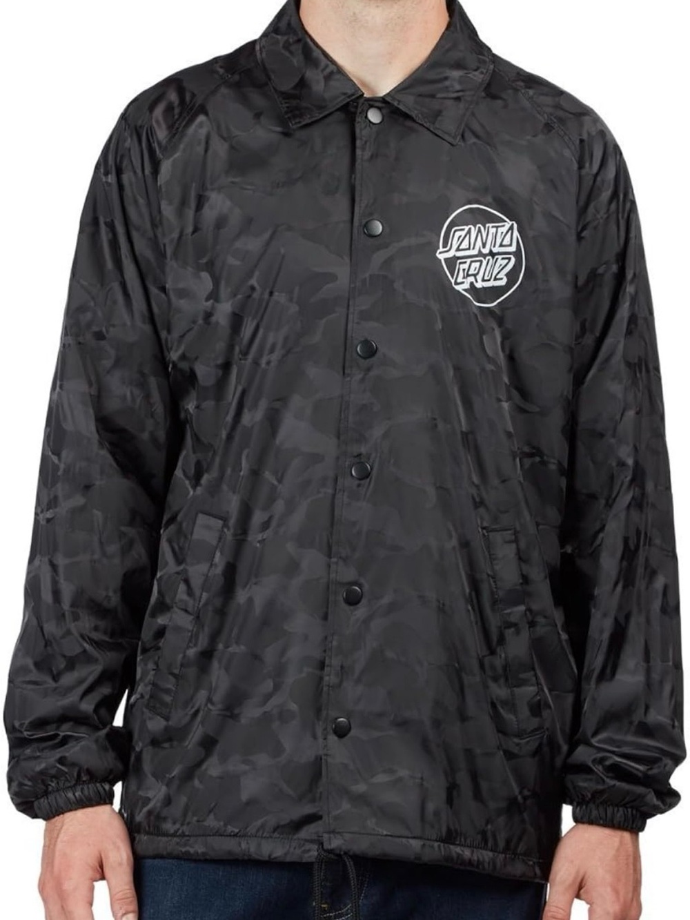 Santa Cruz Skateboards Black Camo Windbreaker Jacket